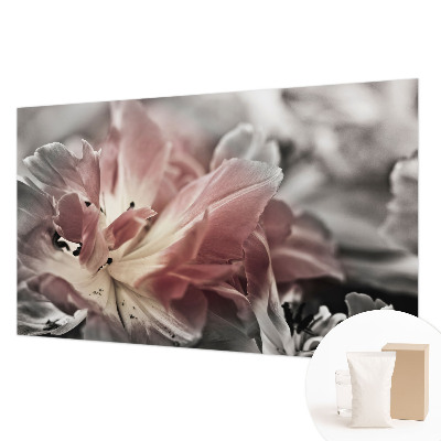 Mural decorativo con diseño de flores en tonos pastel