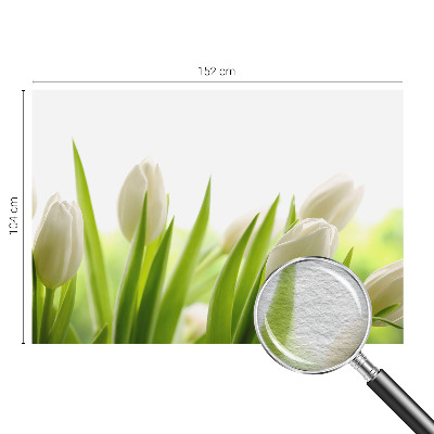 Fotomural decorativo para cabecero de cama con diseño de tulipanes blancos