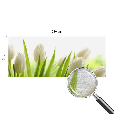 Fotomural decorativo para cabecero de cama con diseño de tulipanes blancos