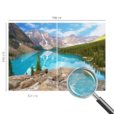 Mural de pared con estampado hermoso con diseño de lago azul