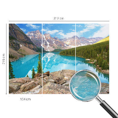 Mural de pared con estampado hermoso con diseño de lago azul
