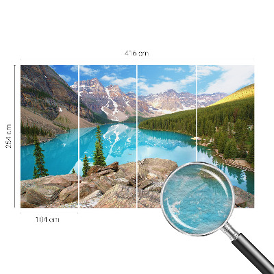 Mural de pared con estampado hermoso con diseño de lago azul