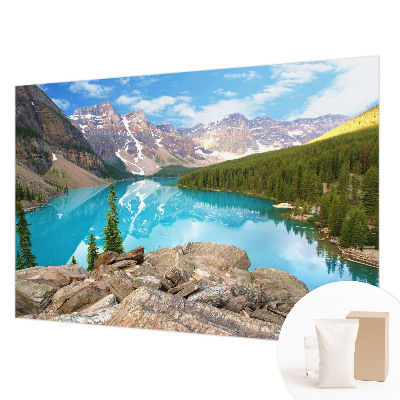 Mural de pared con estampado hermoso con diseño de lago azul