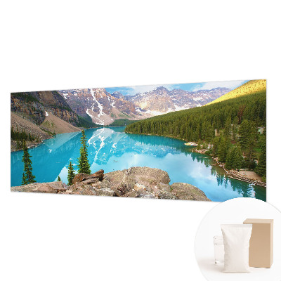 Mural de pared con estampado hermoso con diseño de lago azul