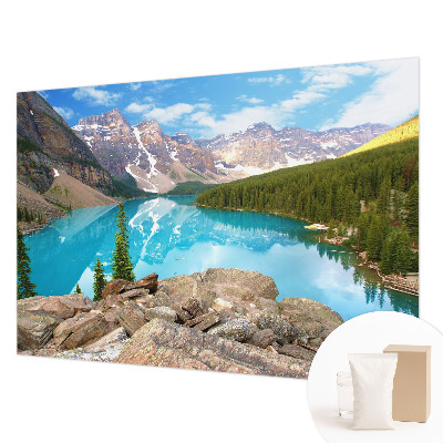 Mural de pared con estampado hermoso con diseño de lago azul