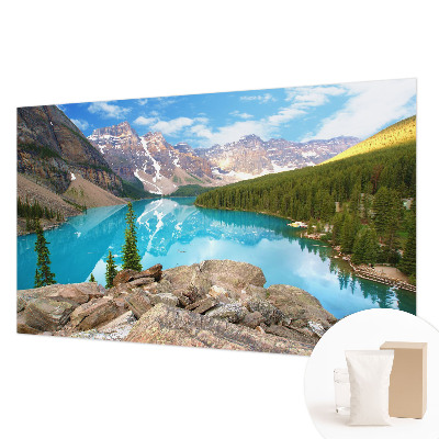 Mural de pared con estampado hermoso con diseño de lago azul
