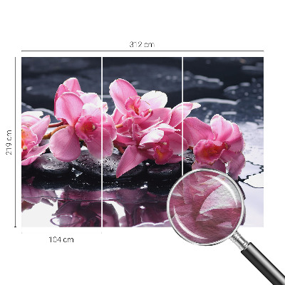Papel mural texturado decorativo con un motivo floral elegante