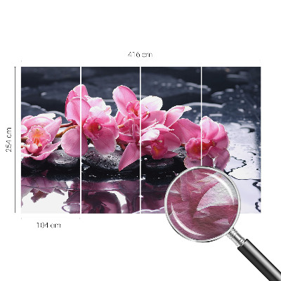 Papel mural texturado decorativo con un motivo floral elegante