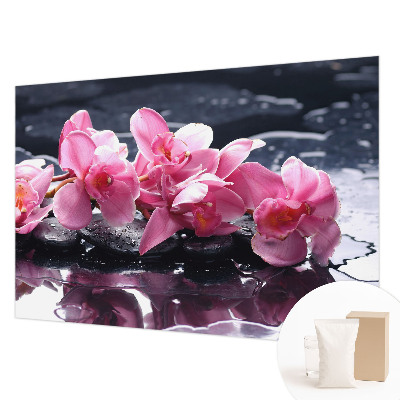 Papel mural texturado decorativo con un motivo floral elegante