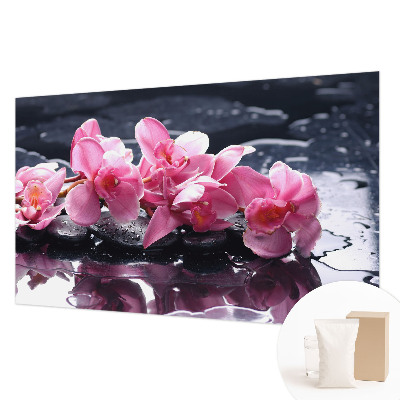 Papel mural texturado decorativo con un motivo floral elegante