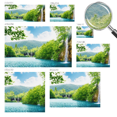 Papel mural con patrón decorativo con motivo de cascada natural
