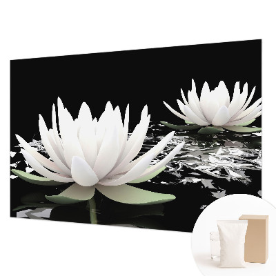 Fotomural decorativo para cabecero de cama con diseño de flores acuáticas