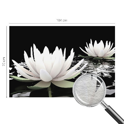 Fotomural decorativo para cabecero de cama con diseño de flores acuáticas