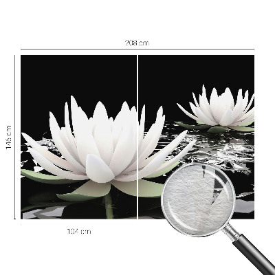Fotomural decorativo para cabecero de cama con diseño de flores acuáticas