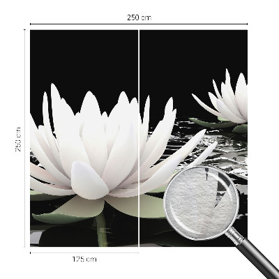 Fotomural decorativo para cabecero de cama con diseño de flores acuáticas