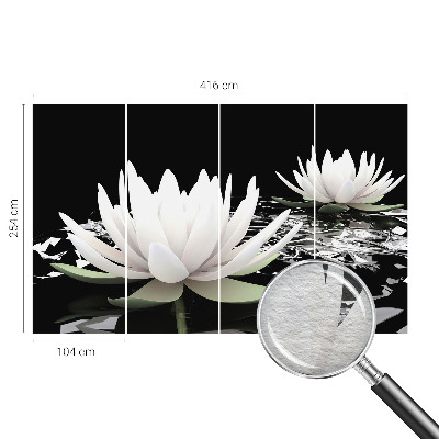 Fotomural decorativo para cabecero de cama con diseño de flores acuáticas