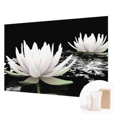Fotomural decorativo para cabecero de cama con diseño de flores acuáticas