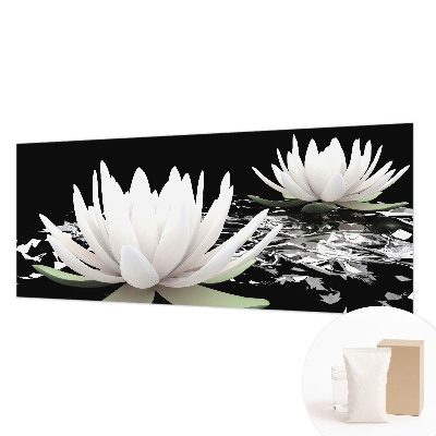 Fotomural decorativo para cabecero de cama con diseño de flores acuáticas