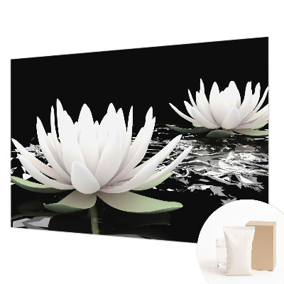 Fotomural decorativo para cabecero de cama con diseño de flores acuáticas