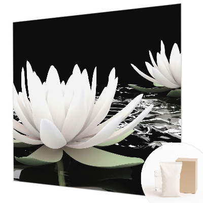 Fotomural decorativo para cabecero de cama con diseño de flores acuáticas