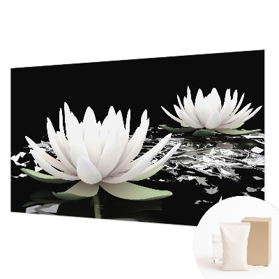 Fotomural decorativo para cabecero de cama con diseño de flores acuáticas