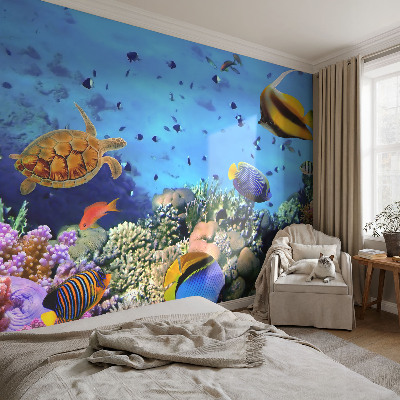 Mural de pared con estampado hermoso con motivo de arrecife de coral