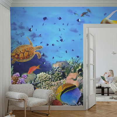 Mural de pared con estampado hermoso con motivo de arrecife de coral