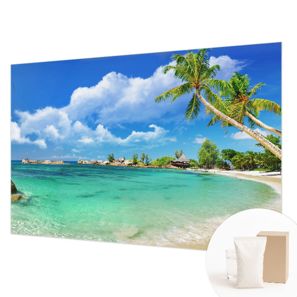 Papel mural texturado decorativo con diseño de paraíso tropical