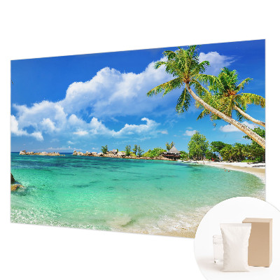 Papel mural texturado decorativo con diseño de paraíso tropical