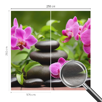 Papel mural con patrón decorativo con motivo de piedras de orquídea
