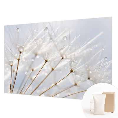 Fotomural decorativo para cabecero de cama con motivo de diente de león en tonos rosados