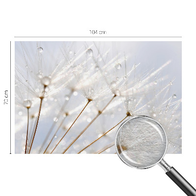 Fotomural decorativo para cabecero de cama con motivo de diente de león en tonos rosados