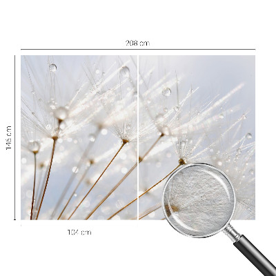 Fotomural decorativo para cabecero de cama con motivo de diente de león en tonos rosados