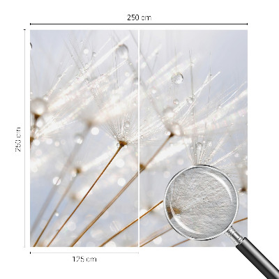 Fotomural decorativo para cabecero de cama con motivo de diente de león en tonos rosados