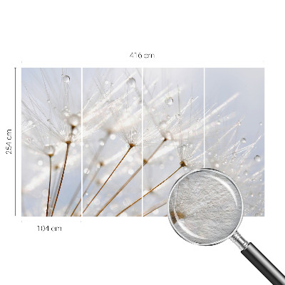 Fotomural decorativo para cabecero de cama con motivo de diente de león en tonos rosados