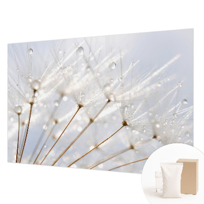 Fotomural decorativo para cabecero de cama con motivo de diente de león en tonos rosados