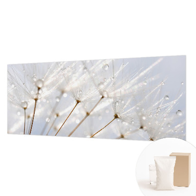 Fotomural decorativo para cabecero de cama con motivo de diente de león en tonos rosados