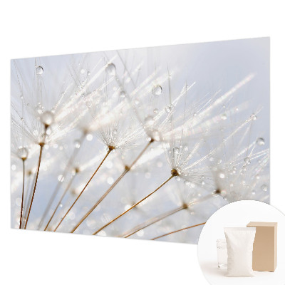 Fotomural decorativo para cabecero de cama con motivo de diente de león en tonos rosados