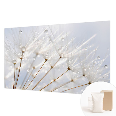 Fotomural decorativo para cabecero de cama con motivo de diente de león en tonos rosados