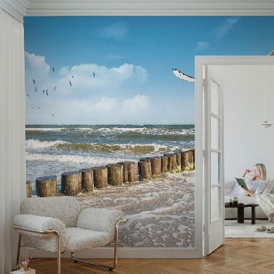 Mural de pared con estampado hermoso con un paisaje costero