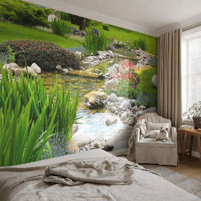 Papel mural texturado decorativo con diseño Jardín idílico