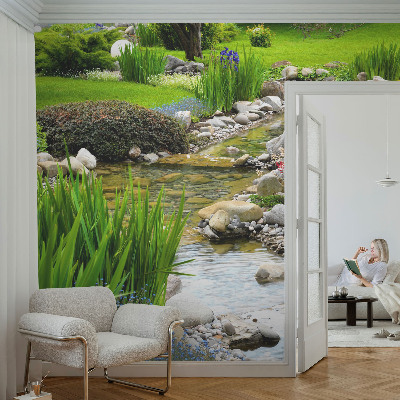 Papel mural texturado decorativo con diseño Jardín idílico
