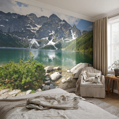 Mural decorativo con motivo de lago de montaña