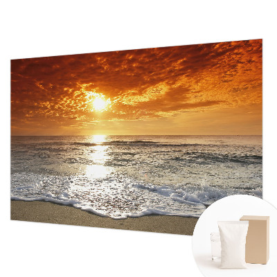Papel mural con patrón decorativo con diseño de olas del océano