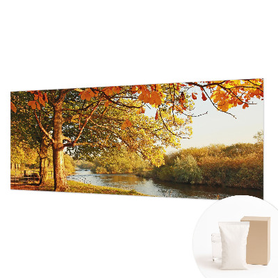 Mural de pared con estampado hermoso con motivo otoñal de ambiente costero