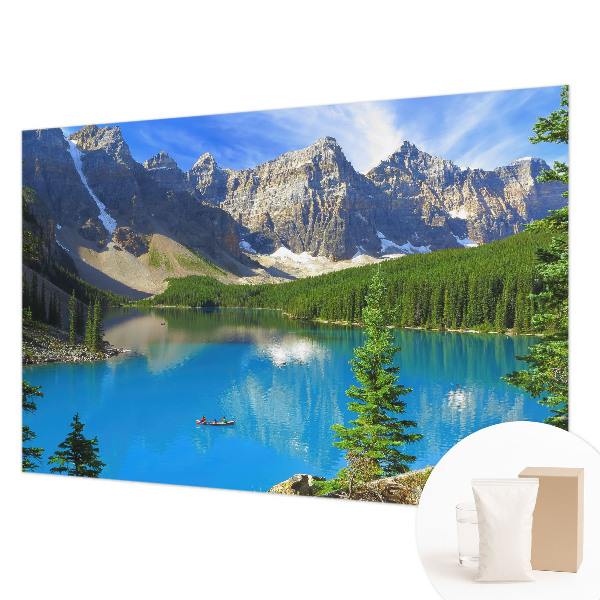 Mural decorativo con un motivo de lago de montaña