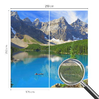 Mural decorativo con un motivo de lago de montaña