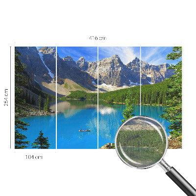 Mural decorativo con un motivo de lago de montaña
