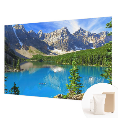 Mural decorativo con un motivo de lago de montaña