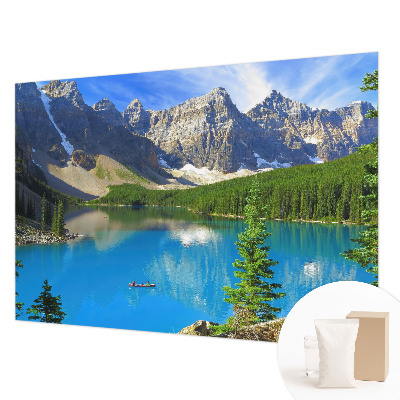 Mural decorativo con un motivo de lago de montaña